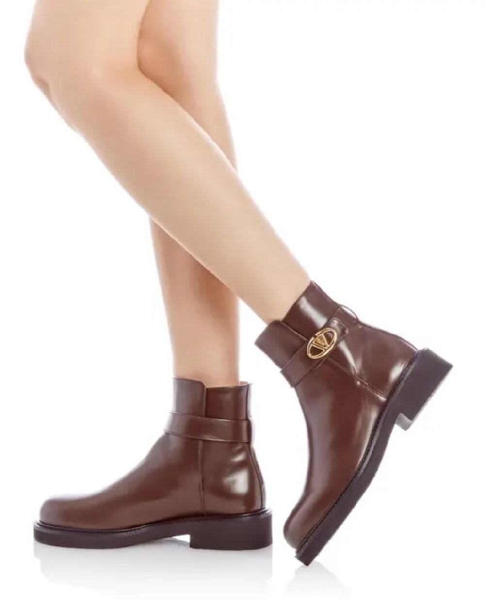 Valentino Garavani VLogo Locker Ankle Booties Leather Classy Mismatched Sz 6-6.5